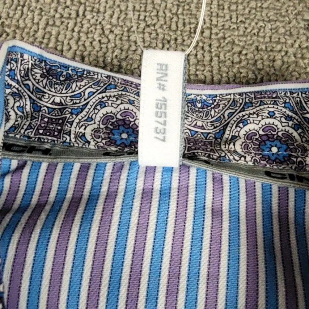 Cinch Shirt Womens Medium Blue Stripe Button Up Long Sleeve Cotton Western